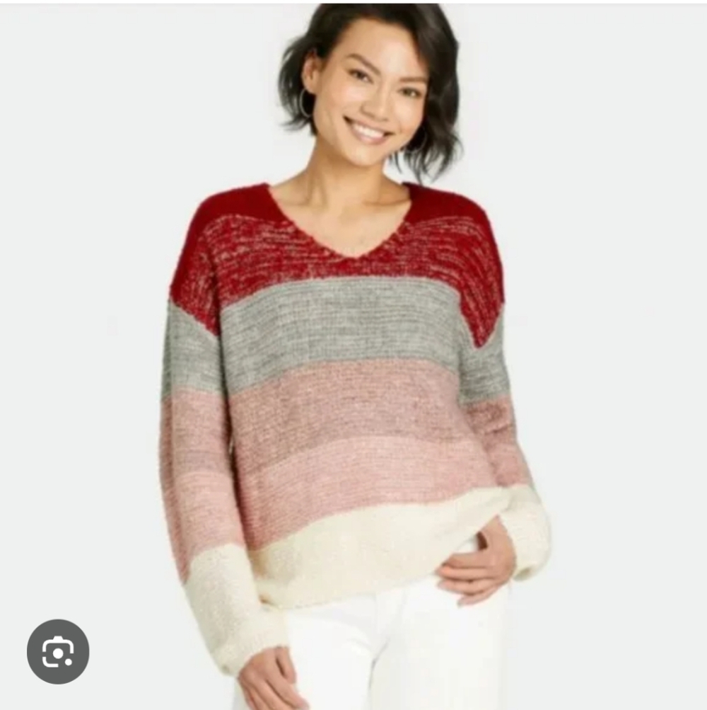 Knox Rose Oversized Multicolor Striped Sweater XXL